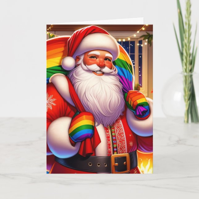 Gay Happy Holidays Personalized Greeting/Gift  Card (Front)