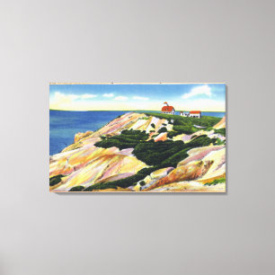 Gay Head Cliffs and Life Saving Station View Canvas Print