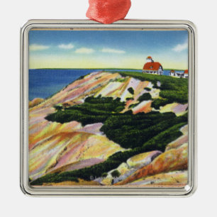 Gay Head Cliffs and Life Saving Station View Metal Ornament