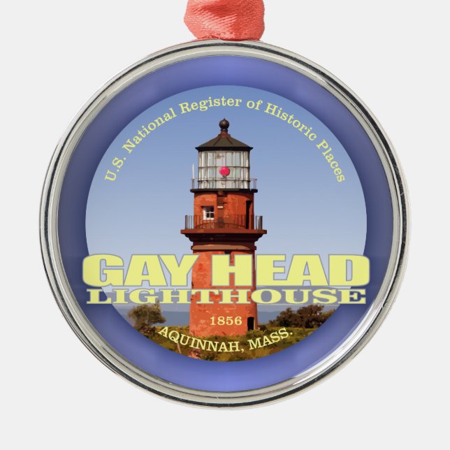 Gay Head Light Metal Ornament (Front)