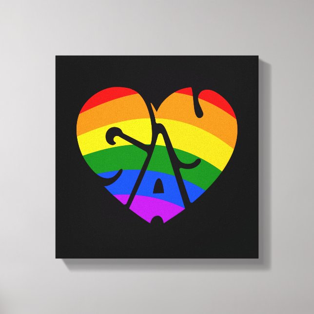Gay Heart Canvas Print (Front)
