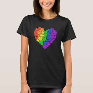 Gay Heart Lgbtq Lesbian Pride Flag Love Lgbt Heart T-Shirt