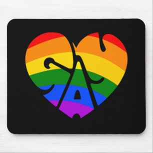 Gay Heart Mouse Pad