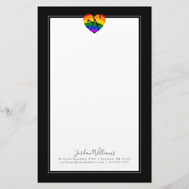 Gay Heart Stationery (Front)
