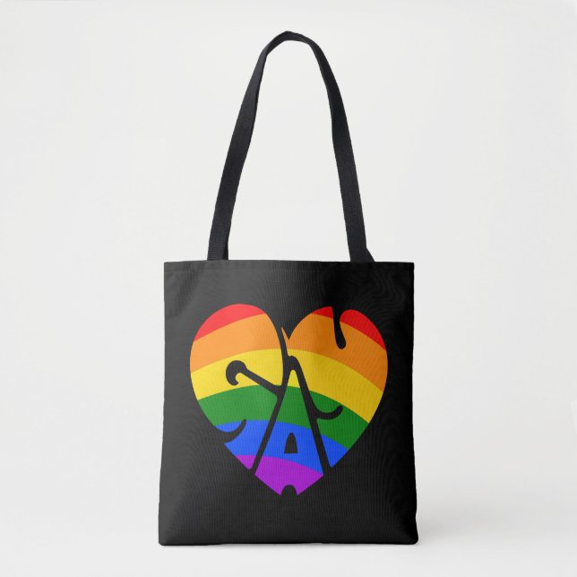 Gay Heart Tote Bag (Front)