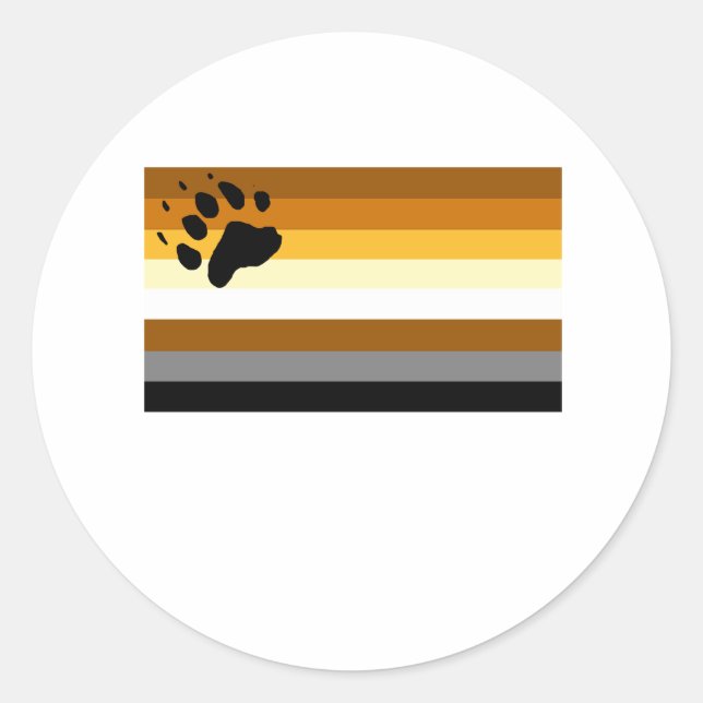 Gay Humour bear pride flag Classic Round Sticker (Front)