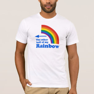 Gay humour rainbow half left plain T-Shirt