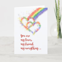 Gay Husband Anniversary Beautiful Rainbow Hearts
