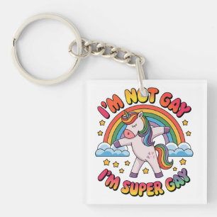 Gay Im Super Gay Sublimation-60681 Tri-Blend Shir Keychain