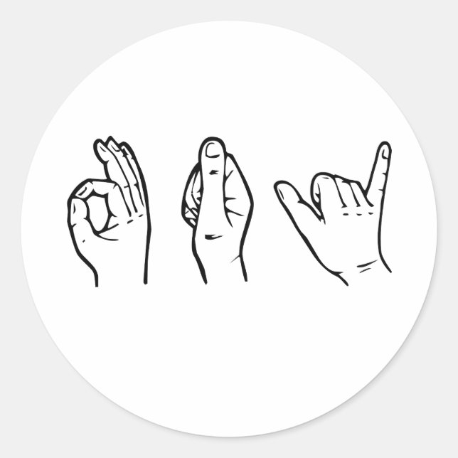 GAY IN SIGN LANGUAGE -.png Classic Round Sticker (Front)
