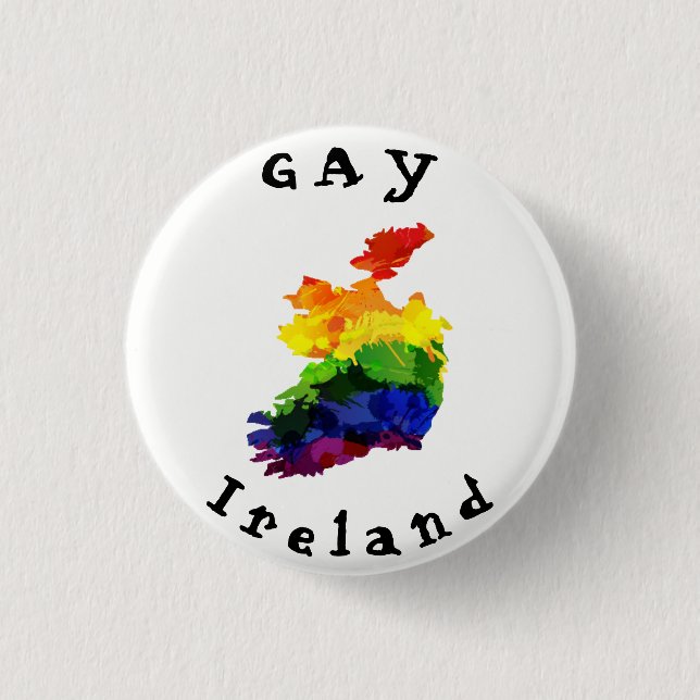 GAY Ireland Badge 1 Inch Round Button (Front)