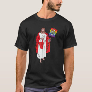Gay Jesus Says I m Cool With It Gay Christian Rain T-Shirt