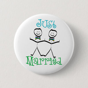 Gay Just Married Favours 2 Inch Round Button