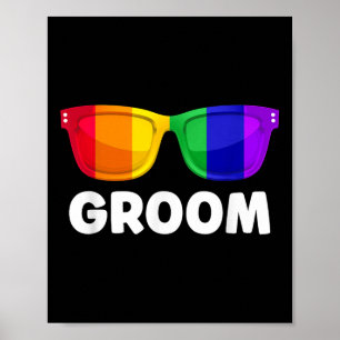 Gay Lesbian Bachelor Party Groom Wedding Tee Lgbt  Poster