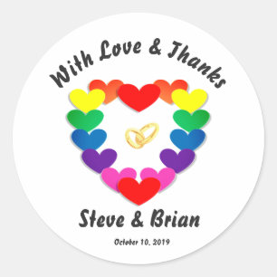 Gay Lesbian Custom Wedding Favoriser Stickers Rond