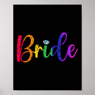 Gay Lesbian Lgbt Wedding Party Bride Tee Bachelore Poster