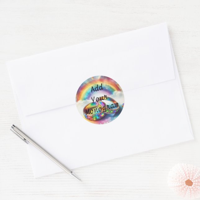 Gay, Lesbian, LGBTQ Rainbow Envelope Seal label (Envelope)