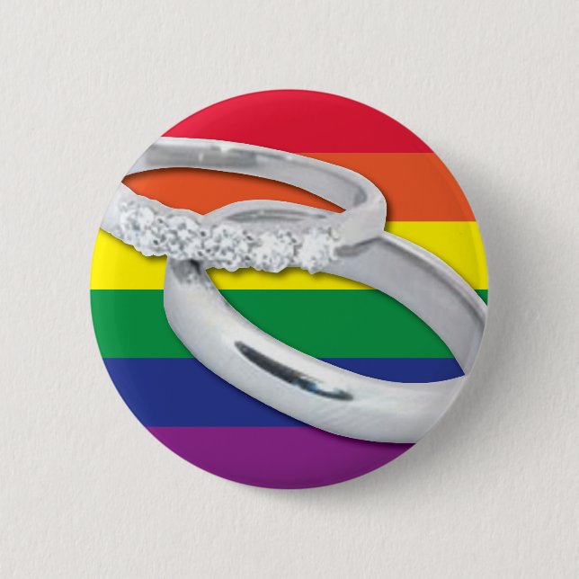 Gay Lesbian Wedding 2 Inch Round Button (Front)