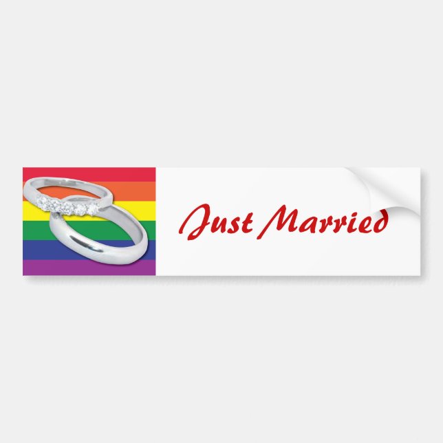 Gay Lesbian Wedding Bumper Sticker (Front)