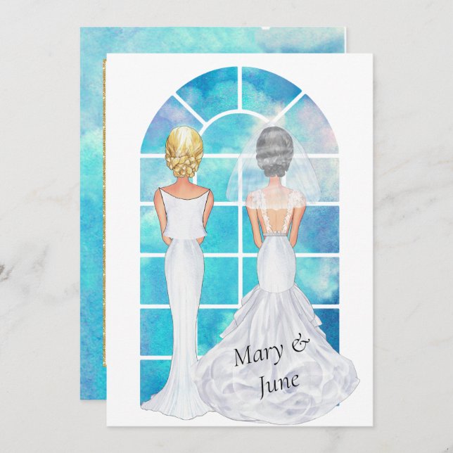 Gay Lesbian Wedding Invitation (Front/Back)