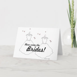 Gay Lesbian Wedding Two Brides Card
