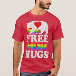 Gay LGBT Pride Mama Bear For Women Free Mom Hugs  T-Shirt