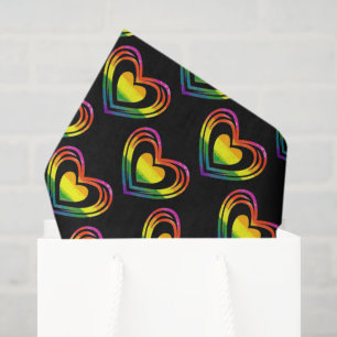 Gay LGBTQ Rainbow Hearts Pattern Tissue Paper