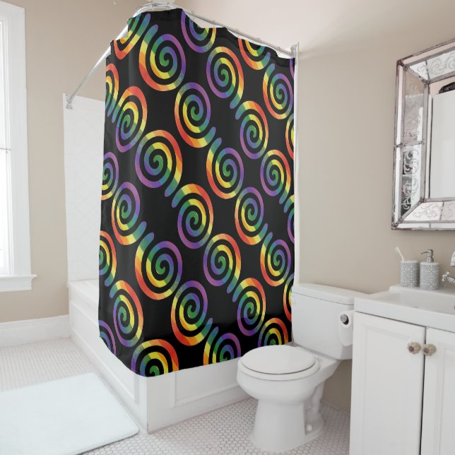 Gay LGBTQ Rainbow Pride Stripe Circular Pattern (In Situ)