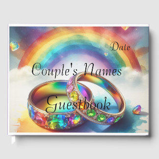 Gay Lgbtq, Rainbow Rings Mariage Livre d'or