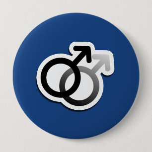 GAY LOVE SYMBOLS -.png 4 Inch Round Button