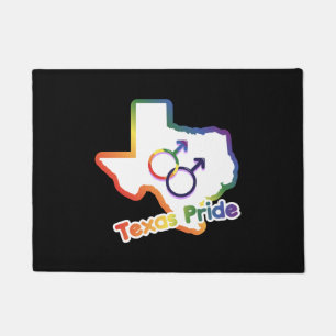 Gay Love Texas Map Design for proud LGBT+ Texan Doormat