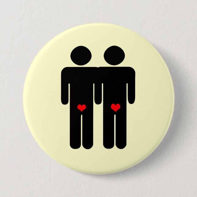 Gay Lovers 3 Inch Round Button (Front)