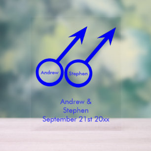 Gay Lovers Custom Wedding Acrylic Sign
