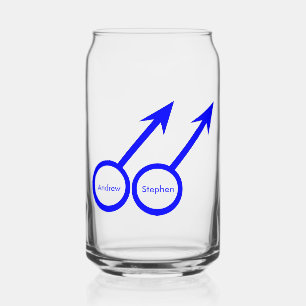 Gay Lovers Customizable Can Glass