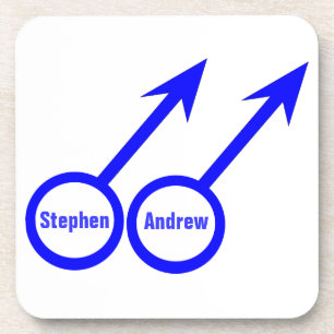 Gay Lovers Customizable Cork Coaster