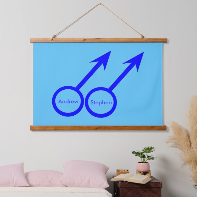 Gay Lovers Customizable Hanging Tapestry (Bedroom)