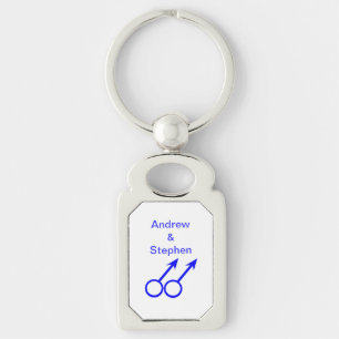 Gay Lovers Customizable Keychain