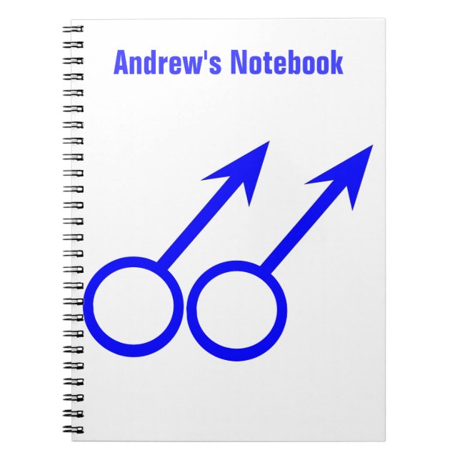 Gay Lovers Customizable Notebook (Front)