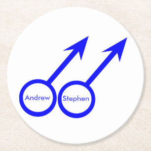 Gay Lovers Customizable Paper Coasters