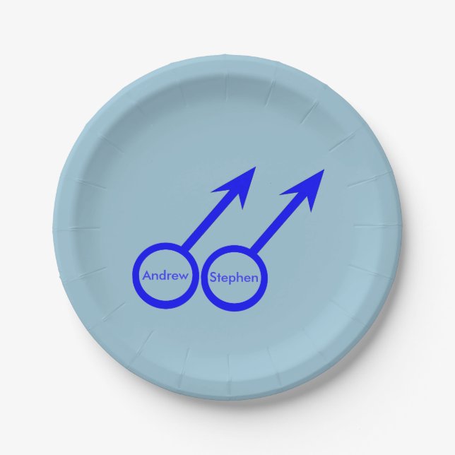 Gay Lovers Customizable Paper Party Plates (Front)