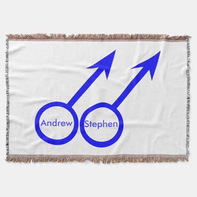 Gay Lovers Customizable Throw Blanket (Front)