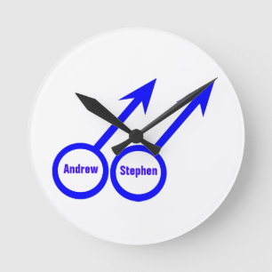 Gay Lovers Customizable Wall Clock