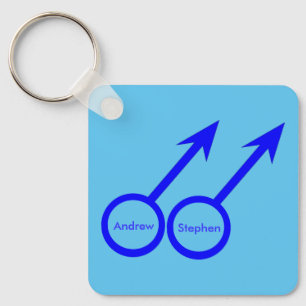 Gay Lovers Personalized Save the Date Wedding Keychain
