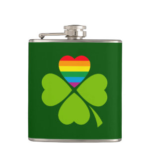 Gay Lucky Clover Hip Flask