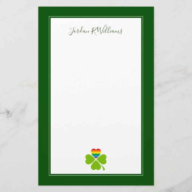 Gay Lucky Clover Stationery (Front)