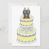 Gay Male Couple Wedding Invitation