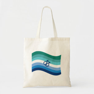 Gay Male Love Pride Azure Wavy Flag Tote Bag