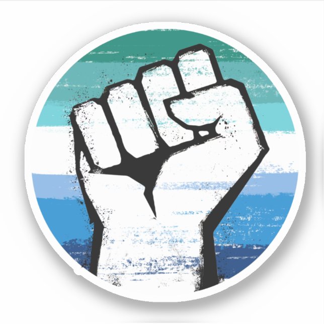 Gay Male Pride Fist Circle Print (Front)