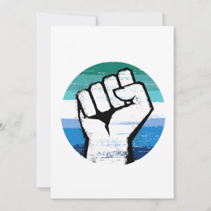 Gay Male Pride Fist Circle Print Holiday Card