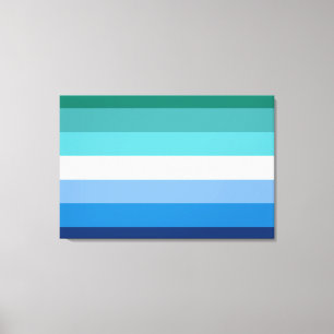 Gay Male Pride Flag (Azure) Canvas Print